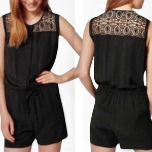 LOFT Black Lace Detail Romper